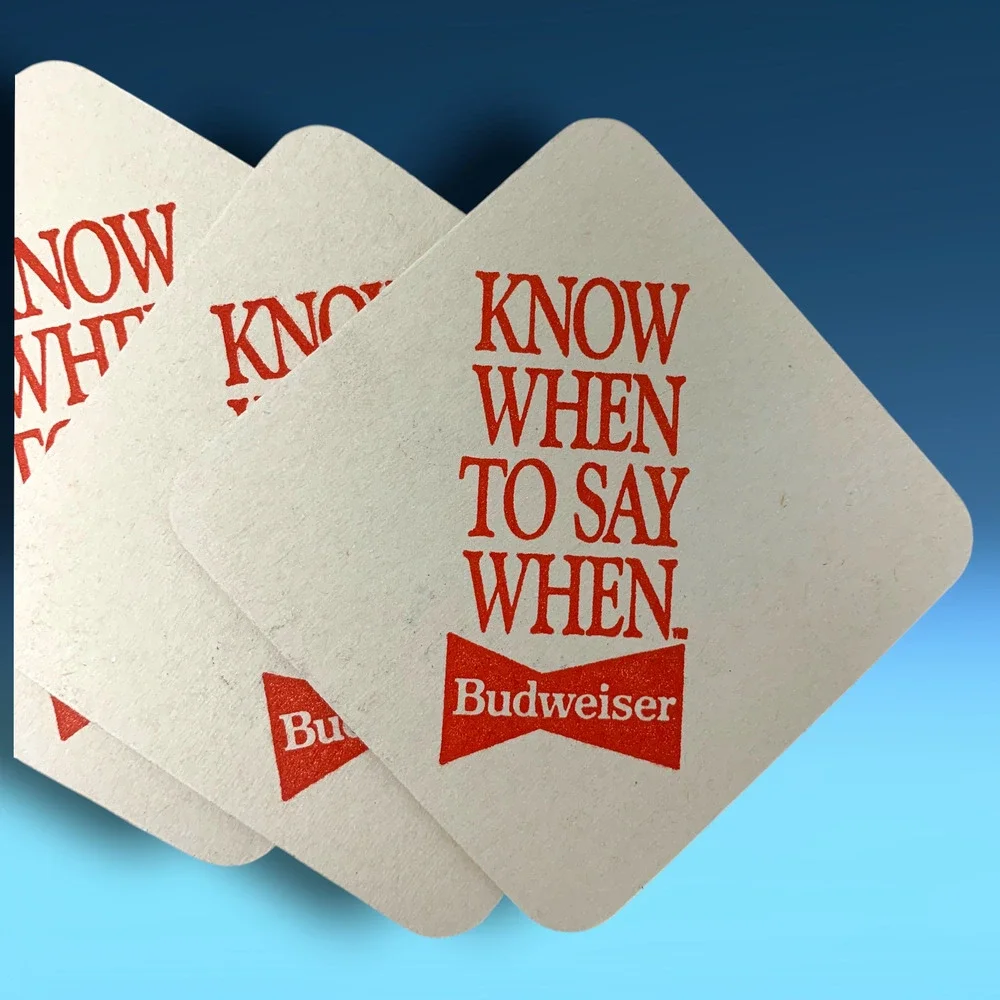 Lot 16 Vintage Budweiser Coasters 1980s Bar Beer Advertising Cardboard Promotion